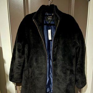 Jcrew Black Faux Fur Coat - Small